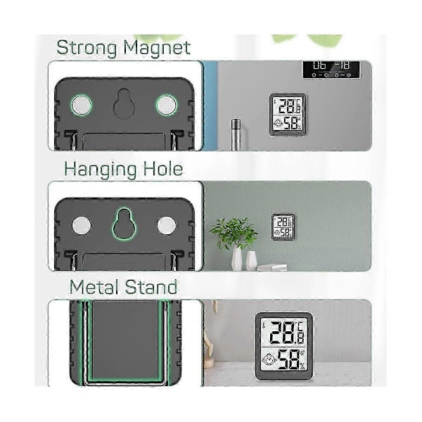 LCD Digital Termometer Hygrometer Inomhus Rum Elektronisk Temperatur Luftfuktighetsmätare Sensor Mätare W