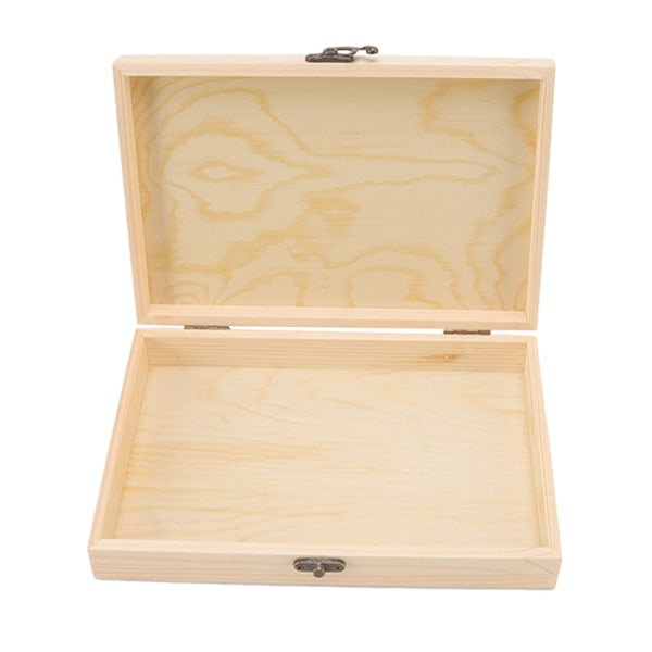 Cigar Humidor i trä, rektangulär, furu, rustik, stor kapacitet, DIY, cigarrförvaringslåda med lock för te, kalligrafi, cigarrer