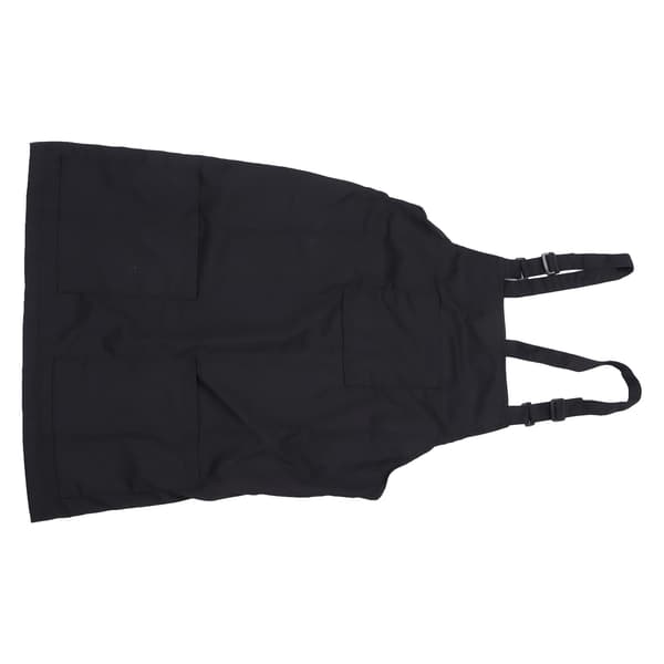 Kjøkkenforkle Svart Forkle Polyester Lommer Justerbar Stropp Unisex Forkle for Hjem Kommersiell Kaffebar Restauranter