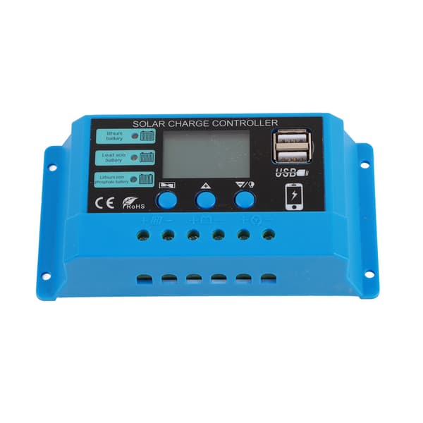Solladdningsregulator 10A Batteri Gatlykta PV-panel Laddningskontrollregulator 12V 24V