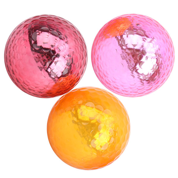 Pläterad metallfärgad golfboll 1,68 tum träningsbollar inomhus utomhus träningshjälpmedel gåvor