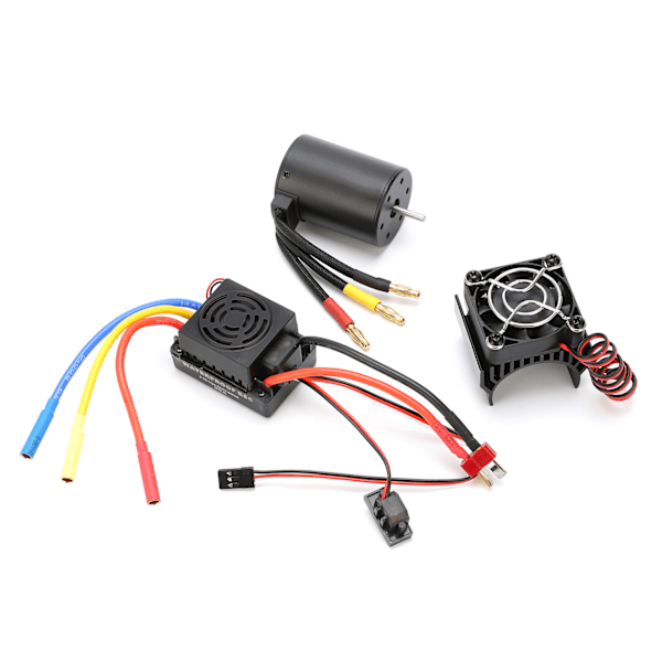 3650 3100KV Vattentät 4-polig Borstlös Motor 60A ESC Kylfläns Combo Set för 1/10 RC Bil