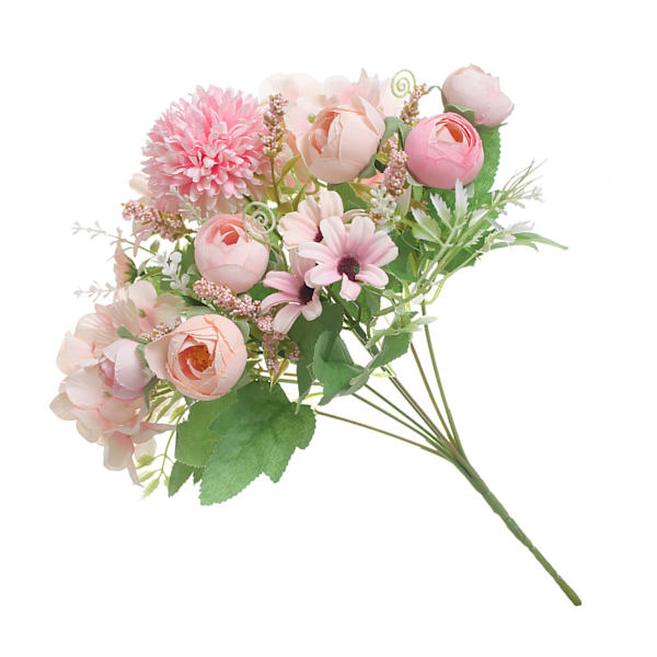 Kunstig blomst utsøkt naturtro silkeklut kunstig blomst for fotografering bryllup hjem butikkdekorasjon rosa
