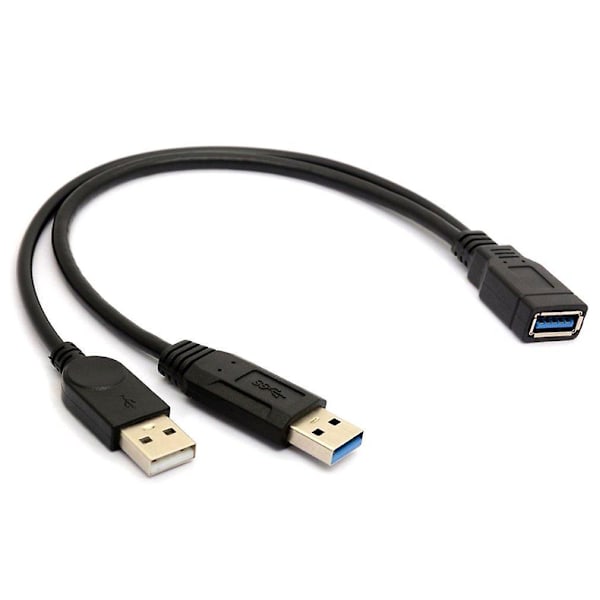 USB 3.0 Dobbelt Han til Hun Forlængerkabel til Mobil Harddisk