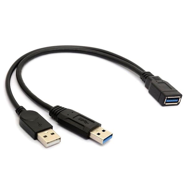 USB 3.0 Dubbel Han till Hona Förlängningskabel för Mobil Hårddisk