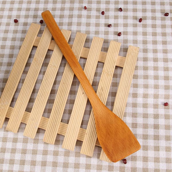Non-stick träspatel stekspade köksredskap (ljus träfärg)