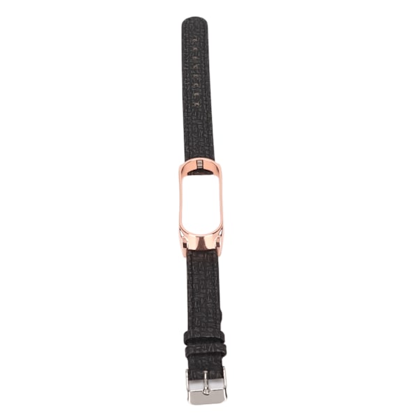 Smart armband i läder och metall med anti-förlustfunktion för Mi Band 6 5 NFC - Svart + Guld