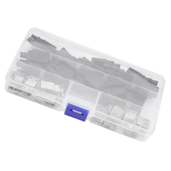 20 stk/sett Type A 2.0USB-kontakt 4-pinners pluggadapter med svart plastskall