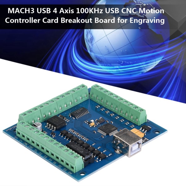 MACH3 USB 4-akselinen 100KHz USB CNC-liikeohjainkortti kaiverrus Breakout Board - 1 kpl