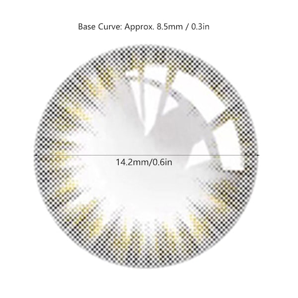 1 par kontaktlinser 14,2 mm kontaktlinser bærbare kontaktlinser makeup værktøjer brun 150 grader