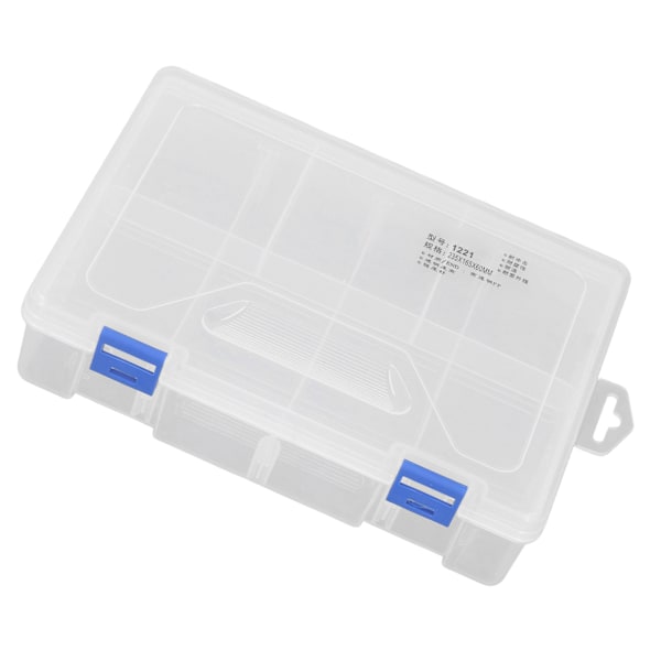 Fackbox 2 lager 8 rutnät Smådelar Organizer Transparent PP Förvaringsbehållare med justerbara avdelare