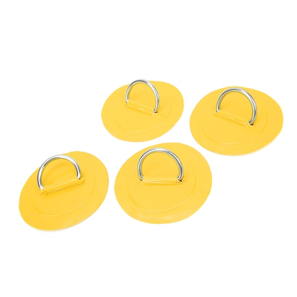 4 stk. oppustelig båd D-ring pude patch PVC holdbar marine rustfrit stål fast spænde (gul)