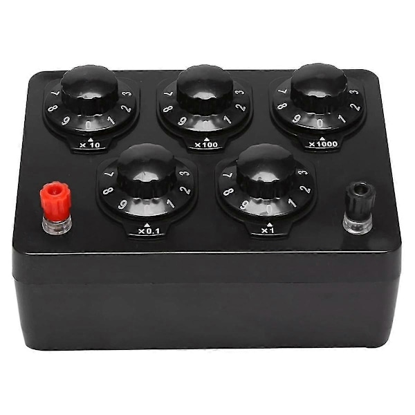 1 stk. Sort Modstandsboks Jern Variabel Dekade Modstand 0-9999.9 Ohm kompatibel med Fysisk Undervisning & 16 stk.