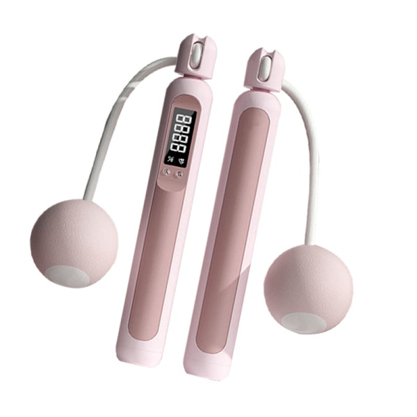 Hopprep med räknare Uppladdningsbar sladdlös viktad smart hopprep för konditionsträning inomhus utomhus rosa