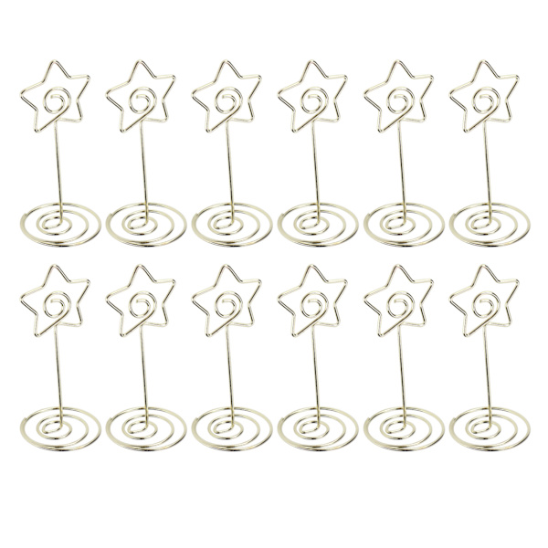 12 st Memo Folder Golden Star Desktop Rund Anteckningshållare Folder Bröllopskort Hållare