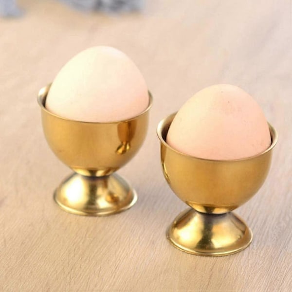 Sett med 4 eggkopper i rustfritt stål - For restaurant, hjem, kjøkken, bursdag