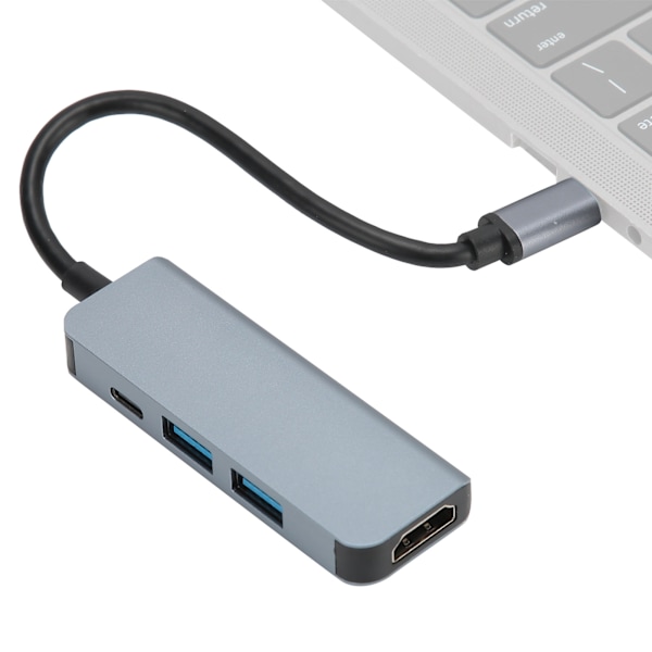 TC17 4 I 1 Typec HDTV Multifunktion Adapter Udstyr Effektiv Varmeafledning Sølv