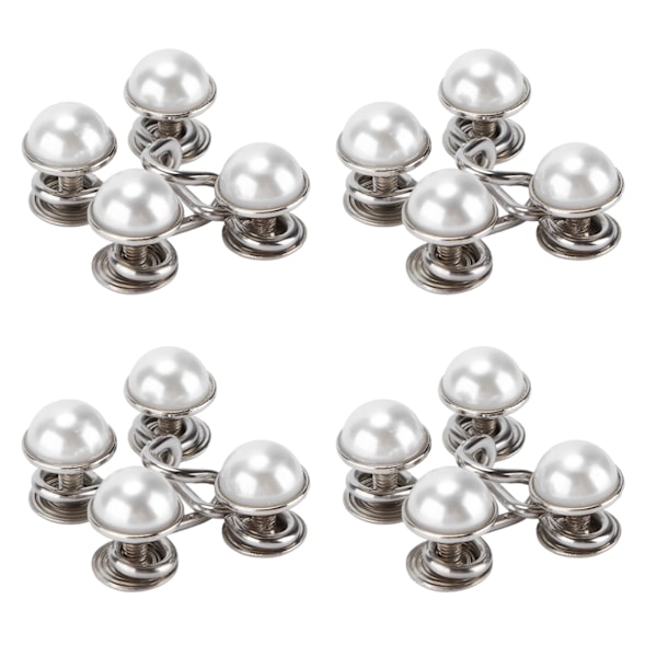 16 stk knappepinner Gjenbrukbare Solid Slitesterk avtakbar kortspor Design Praktisk Jean-knapp Liten hvit perle