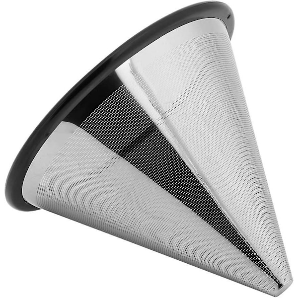 Genanvendelig rustfrit stål pour over kaffefilter mesh drypper langsom brygning kaffekone