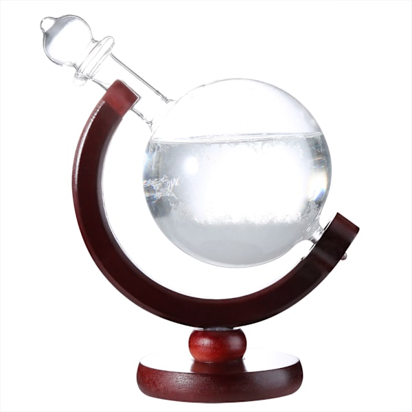 Innovativ form väderprognos glas väderprognos flaska med fäste dekoration present röd trä