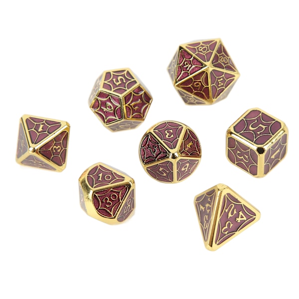 7-delad polyhedral tärningssats, bärbar, utsökt, rolig metalltärning, bordsspelrekvisita för semesterfest