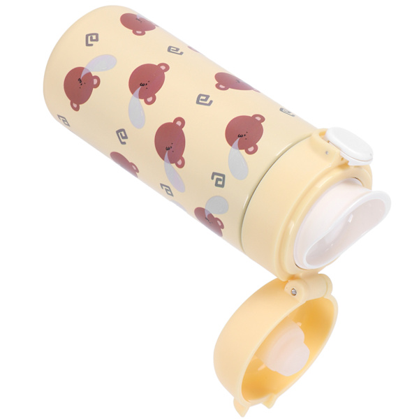 Cartoon Animal Vattenkopp 304 Rostfritt Stål Originalitet Studsa Knapp Mugg för KvinnaGul 350‑500ml