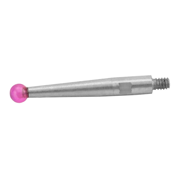 Kontaktpunkter för testindikator för urtavla (1 st) - Rubinspetsar, 2 mm kuldiameter, 16 mm längd, M1,4 gänga