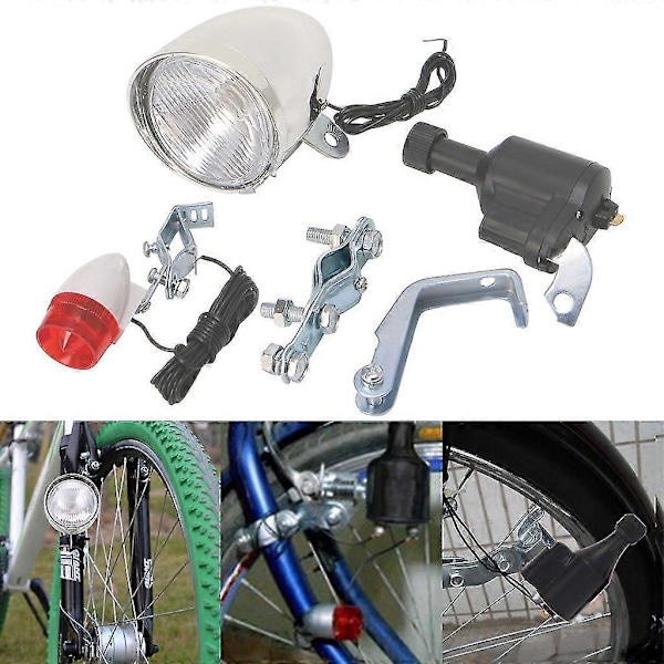 Motorisert sykkel friksjonsdynamo generator for front- og baklys tilbehør Zekai