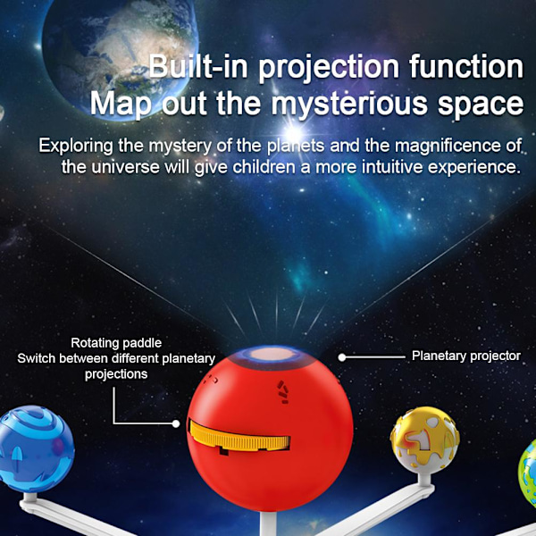 Barnens solsystemmodell DIY mobil planeter planetarium solsystem med 8 solplaneter undervisningsrekvisita pedagogisk leksak