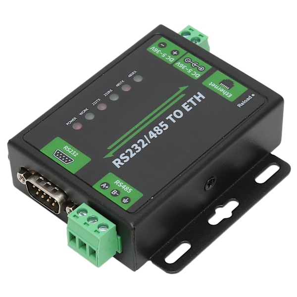 RS232/RS485 til Ethernet-konverter Dobbel seriell port Høy hastighet Lavt strømforbruk Høy stabilitet Datamaskintilbehør 100V‑240VUS-plugg