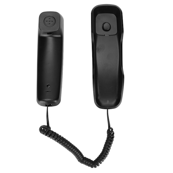 Ledningstelefon med omringing, LCD-skjerm, liten kablet fasttelefon for hjemmekontor, svart