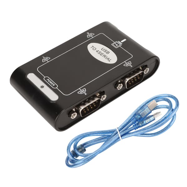 USB till seriell adapter 4 RS232-port COM Reserve Feature DB9 Kompakt USB till RS232-adapter för Windows 10 8 7