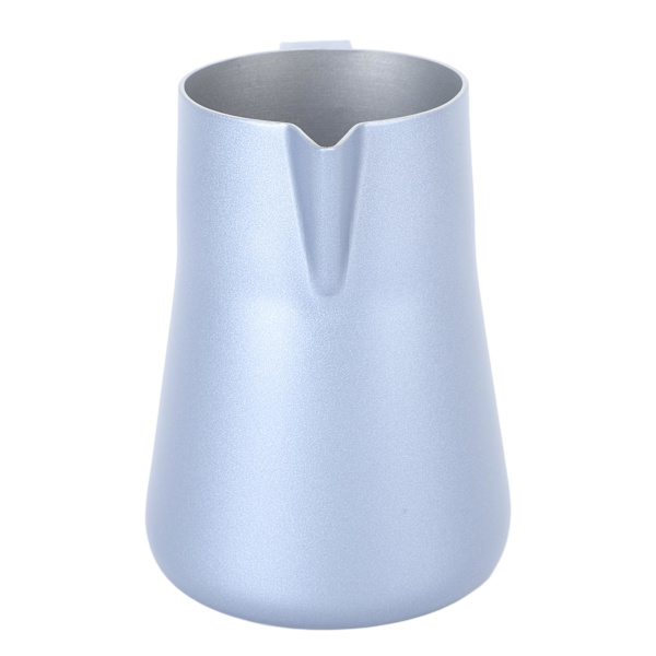 Melkeskummer i rustfritt stål, melkeskummerkanne, blandekopp, gryte for kaffedrikker, 350 ml, blå