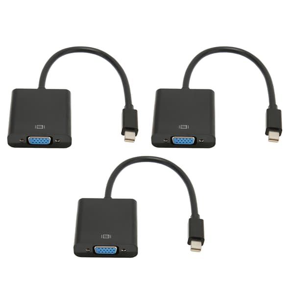 3 stk Mini DP til VGA-adapter 1900x1200 60Hz Stabil overføring Plug and Play Mini DisplayPort til VGA-adapter for PC