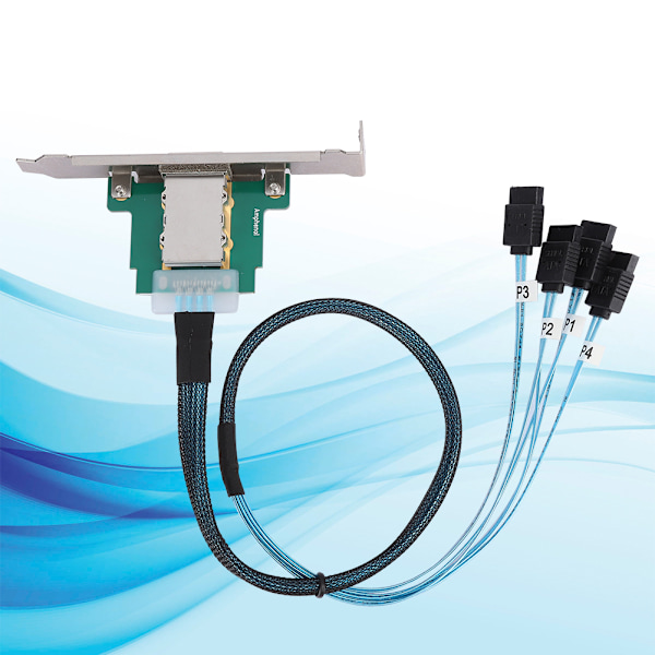 Mini SAS -käänteiskaapeli H0302 SAS 26P naaras - 4 x SATA laitteistodatakaapeli 0,8 metriä