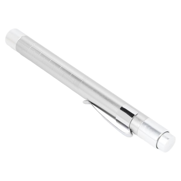 LED Penlight Gul belysning Konkavt huvud Aluminiumlegering Medical Pen Light med pupillmätare Silver