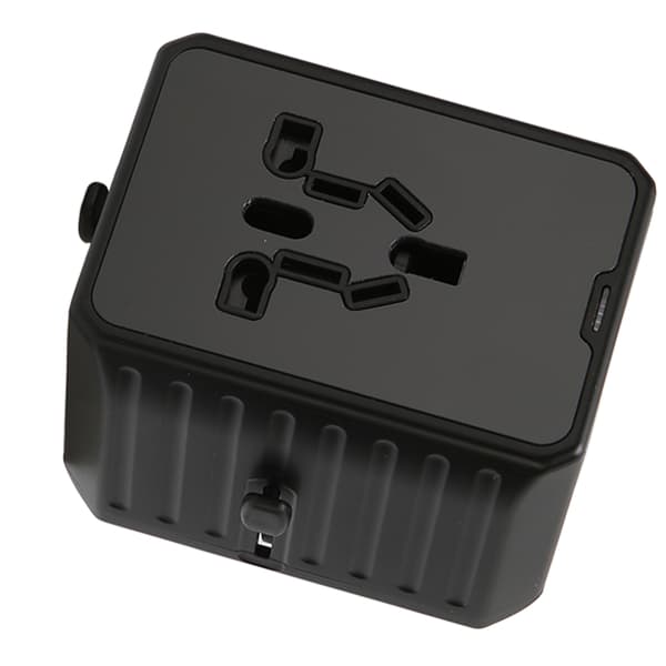 8A Universal Reseadapter 2 USB C 4 USB A-portar Internationell Strömkontaktadapter för USA EU Storbritannien 100‑240V Svart
