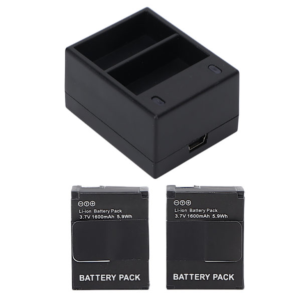 Kamera Batteri Oplader Hurtig Dobbelt Slot Batteri Oplader med 2 Batterier Kompatibel til Hero 2 3