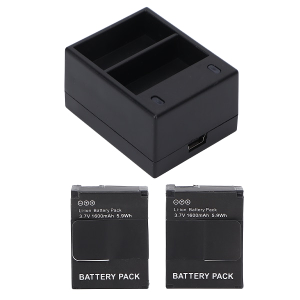 Kamera batterilader Rapid dobbel spor batterilader med 2 batterier kompatibel for Hero 2 3