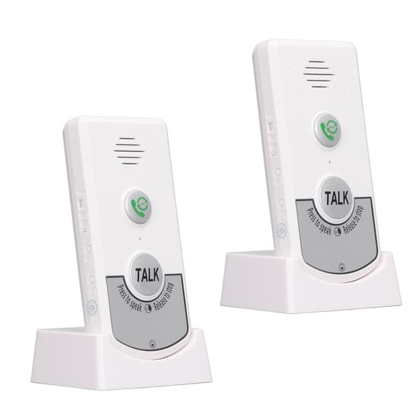 Trådløs stemmeintercom Hjem Smart 2-vejs talende dørklokke til ældreplejere og handicappede hvid