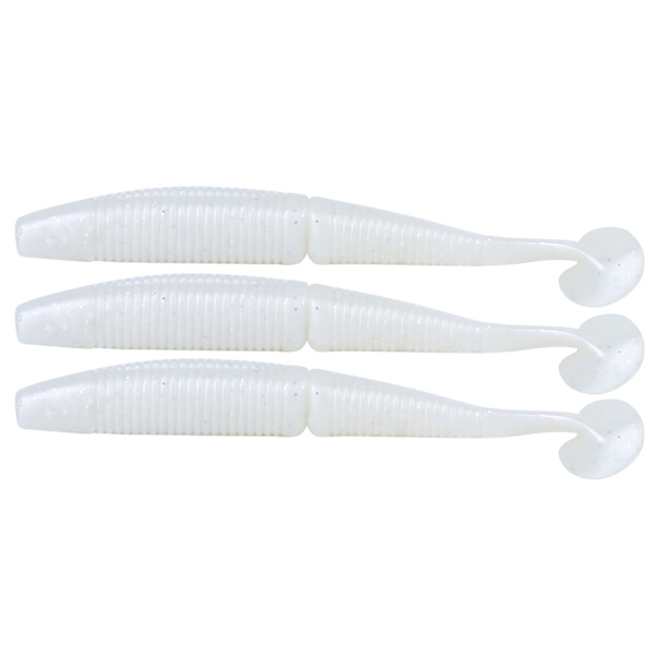 AR50 3 kpl kaksivärinen T-pyrstö, 120 mm, 10,5 g Soft Worm -keinotekoiset syöttivieheet kalastusvälineet # 2 Blanc Perle