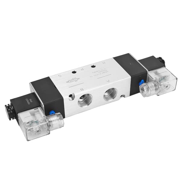 Pneumatisk magnetluftventil 3 positioner 5-vejs tilslutningstype elektromagnetisk elektrisk styreventil DC12V