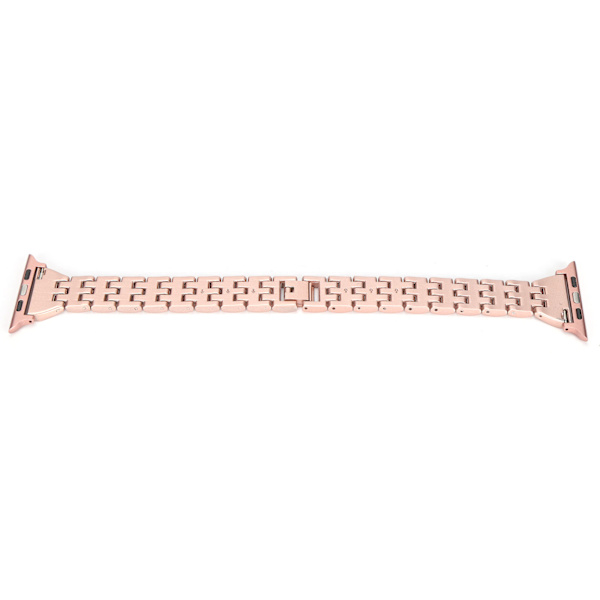 Klockarmband Dubbla Rader Rhinestones‑Späckad Ersättningsmetallrem för IOS Watch 42mm / 44mmRosa