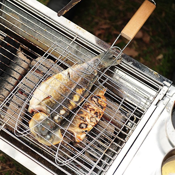 39,5*21,5*18,5cm Grillkorg för HemmabBQ, Grilltång Rostfritt Stål Grillverktyg Tillbehör Grillad Fisktång Fisknätstång