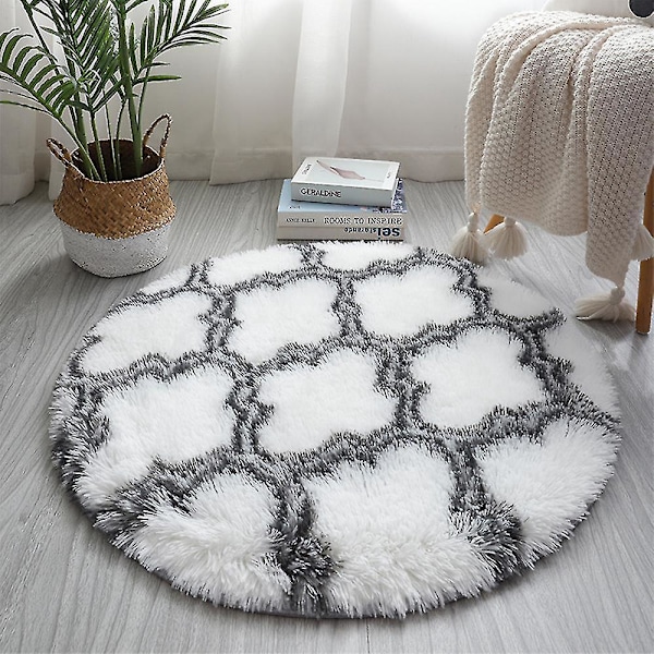 Myk og fluffy rund regnbue teppe - 80 cm i diameter