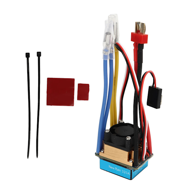 320A dobbeltveis børstet ESC med vifte 3A 5V 3 moduser vanntett universell multippel beskyttelse RC båt ESC 1 til 2