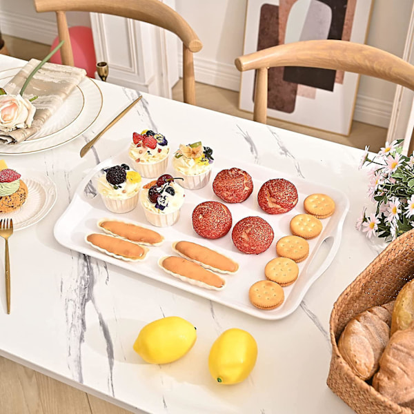 Lett, Lett å Rengjøre, Solid, Stabelbar Melaminbrett Med Håndtak, Frukt-, Dessert- og Dessertbrett