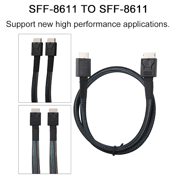 Cabledeconn SFF-8611 TIL SFF-8611 Server Højhastigheds HDD Datatransmissionskabel 0,5M
