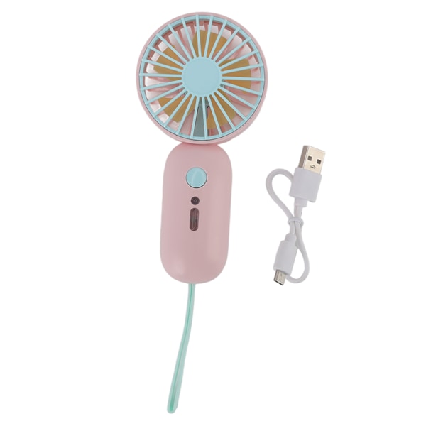 Handheld Fan 3 Speed Modes USB Charging Mute Mini Portable Easy Control Mini Portable Fan for Home Office Travel Pink