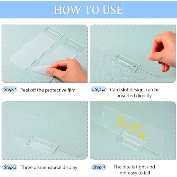 Bryllupsbordkort DIY Klar Blank Akryl bordnummer 10 STK